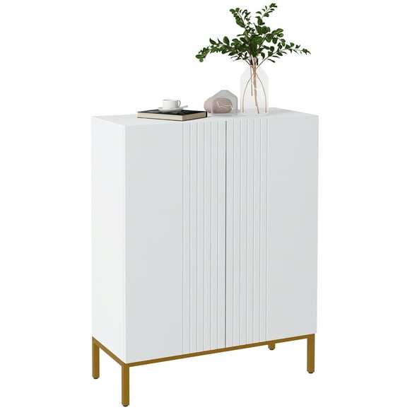 HOMCOM Modern Shoe Storage Cabinet Shoe Cabinet with Soft-Close Doors White