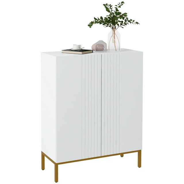 HOMCOM Armoire Moderne de Rangement pour Chaussures Armoire à Chaussures avec Portes à Fermeture en Douceur Blanc