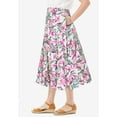 thumbnail image 3 of Woman Within Plus Size Print Linen-Blend Midi Skirt (Petite Available), 3 of 3
