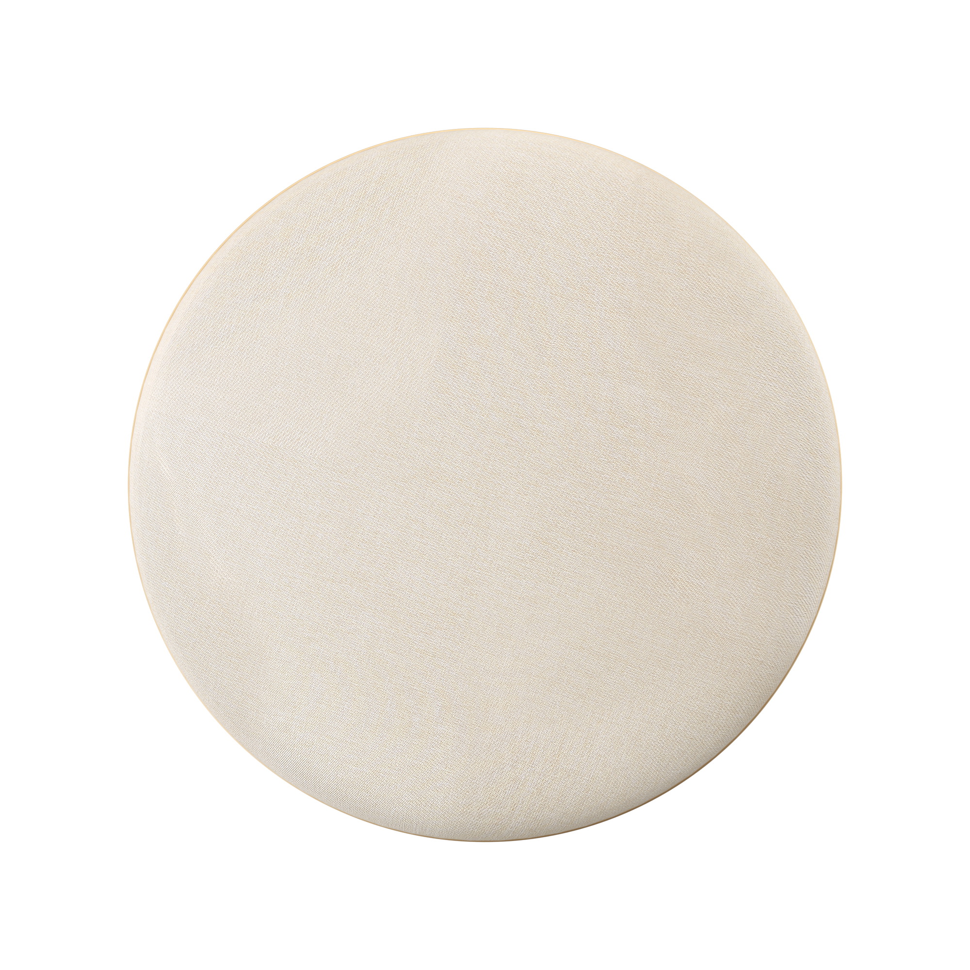Weston Home Harriette Fabric Upholstered Round Ottoman, Beige Linen