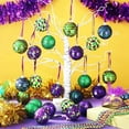 thumbnail image 4 of 24 Pieces Mardi Gras Ball Ornaments Purple Green Yellow Carnival Tree Ornament Decorations Fabric Ball Carnival Mardi Gras Decoration for Tree Home Indoor Party, 4 of 6