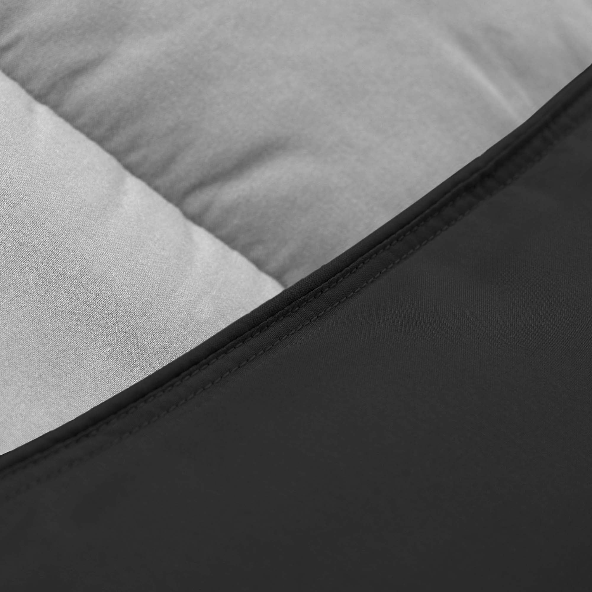 Superior Reversible Down Alternative Comforter, Full Queen, Black-Gray