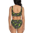 thumbnail image 3 of Wukai Dinosaur Skeleton Women's Bikini Set Two Piece,wimsuit High Waisted V Neck Twist Front Adjustable Spaghetti Straps Bathing Suit-Medium, 3 of 7