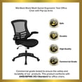 thumbnail image 4 of BizChair Mid-Back Black Mesh Swivel Ergonomic Task Office Chair with Flip-Up Arms, 4 of 5