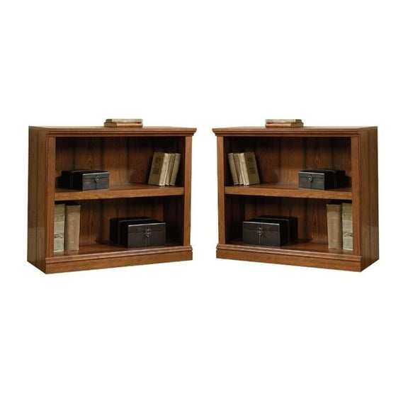 Home Square 2 Shelf Wood Bookcase Set in Washington Cherry (Set of 2)