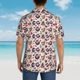 thumbnail image 4 of Logiee Skull Guitar record lips Print Mens Hawaiian Shirts,Loose-Fit Short Sleeve Button Down Tropical Aloha Beach Shirt,Summer Vacation Wedding Tops,Medium, 4 of 7