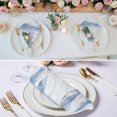 thumbnail image 2 of Blue Grey Marble Cloth Napkins, Vintage Abstract Modern Art Crack Washable and Reusable Dinner Napkins Set of 4, Table Napkin for Kitchen Party Birthday Wedding Hotel Housewarming 20"x20", 2 of 8