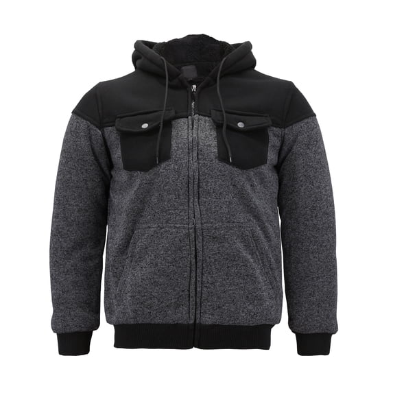Boy’s Soft Sherpa Lined Juniors Youth Fleece Sweater Kids Zipper Hoodie Jacket (HR1223 Dark Grey, M(14-16 )