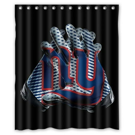 New York Giants Drapes - DEYOU New York Giants Pattern Shower Curtain Polyester Fabric Bathroom Shower Curtain Size 60x72 inches