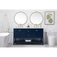 thumbnail image 6 of Elegant Decor Theo 60" Steel and Solid Wood Single Bathroom Vanity in Blue, 6 of 8