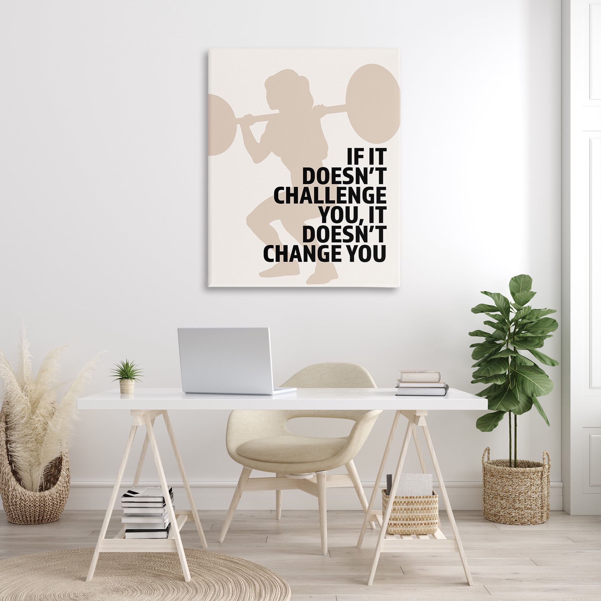 Stupell Industries Motivational Challenge Workout Inspirational Painting Gallery Wrapped Canvas Art Print Wall Art, 36 x 48