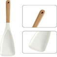 thumbnail image 3 of Multi-Function Spatula Spoon,Happon Silicone Spatula Spoon for Cooking Mixing,Silicone Serving Spoons with Wooden Handle for Nonstick Cookwares (Black-2Pcs), 3 of 7