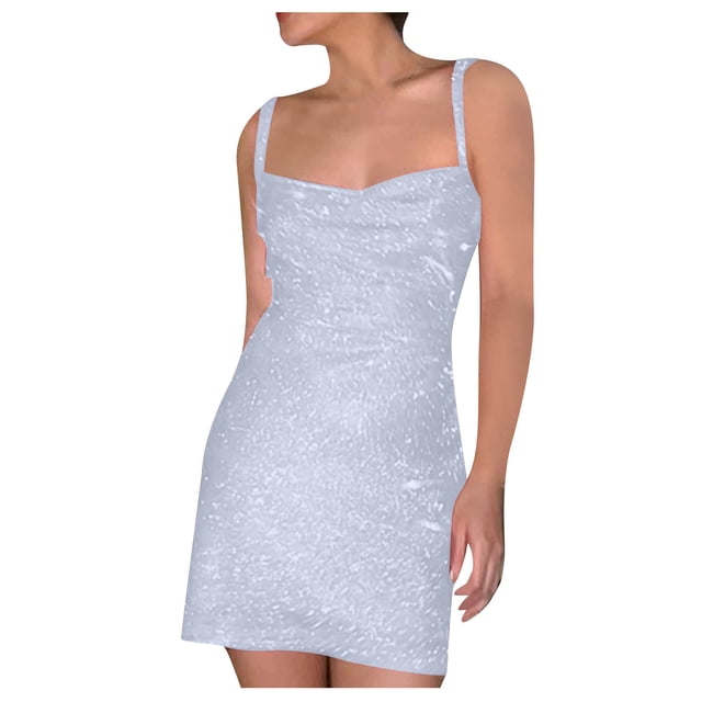 Gspmoly Robe pour Femme, Robe à Paillettes Dégradées de Printemps et d'Été pour Femme avec Bretelles, Jupe Courte et Jupe, Robes de Cocktail jusqu'à 60 % de Rabais
