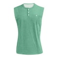 thumbnail image 4 of Evdexr Tank Tops Men Trendy Vintage Henley Relaxed Fit Sleeveless Hawaiian Tee Solid Plain Button Down T-Shirt Casual Big and Tall Tanks with Pockets Mint Green 3XL, 4 of 5