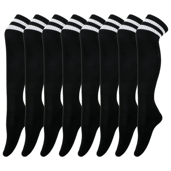 Soccer Socks for Kids/Adult, Football Socks, Sport Team White Black Knee High Socks For Youth Boys Girls Kids, Best for Running, Present for Kids/Adult