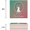thumbnail image 3 of FMSHPON Merry Christmas Theme Set of 4 Coaster for Drinks, Absorbent Ceramic Stone Coasters Cup Mat with Cork Base for Home Kitchen Room Coffee Table Bar Decor, 3 of 4