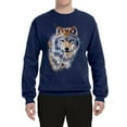 thumbnail image 2 of Wolf Oil Painting Animal Lover Unisex Crewneck Graphic Sweatshirt, Navy, 2XL, 2 of 3