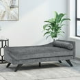 thumbnail image 2 of Alphonso Mid-Century Modern Fabric Chaise Lounge, Gray and Dark Brown, 2 of 8