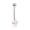 Pink, variant on AVORA 10K Yellow Gold Freshwater Pearl Belly Button Ring Body Jewelry (14 Gauge) - Size 0