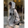 thumbnail image 3 of Sudadera con capucha para mujer, estilo urbano, retro, con estampado de otoño, para la calle, moderna, avanzada, suave, para el tiempo libre, combina con todo, para estudiantes, oficina, uso diario., 3 of 6