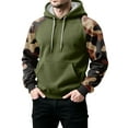 thumbnail image 5 of Men’s Pullover Hoodie with Drawstring Adjustable Hood and Camouflage Print Long Raglan Sleeves Kangaroo Pocket Green 2XL, 5 of 5