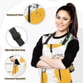 thumbnail image 2 of Hand Drawn Dandelions Flower 5 Pcs Kitchen Set Heat Resistant Oven Mitts and Non-Slip Pot Holders with Adjustable Cooking Apron, 2 of 6