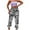 Gray, variant on qolati Women's Cargo Pants Y2k Camouflage Printed Elastic Waistband Jogging Sweatpants Casual Loose High Waist Tapered Hip Hop Trousers