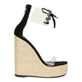 thumbnail image 2 of Women Transparent PVC Ankle Strap Espadrille Platform Wedge Sandal 19124, 2 of 6