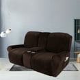 thumbnail image 6 of SHANNA Stretch 8-Piece Velvet Sofa Slipcover, Brown, 6 of 10