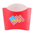thumbnail image 2 of 100Pcs Paper Chips Box Disposable Fries Holder Portable Snack Food Box Case Snack Packaging Supplies for Home Shop (Flag Pattern), 2 of 8