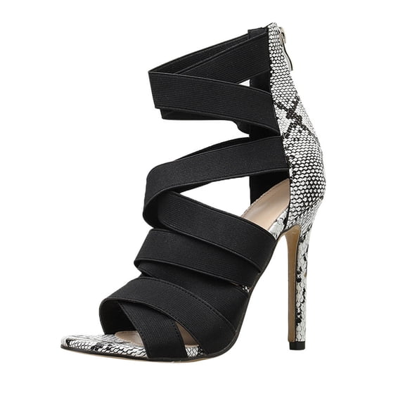 JikouIivo Women's Ladies Peep Toe Thin High Heel Shoes Sandals