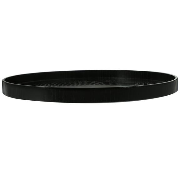 SEWOART Wooden Round Tray Black Multi-Functional for Serving and Storage
