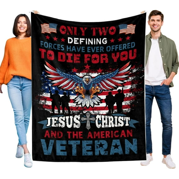 Veterans Day 50”x40” Blanket Veteran Soft Comfortable Plush Upholstery Home Sofa Bed Multi Size.