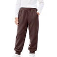 thumbnail image 3 of DJDLJWCJ Boys Cotton Sweatpants Soft Comfy School Uniform Pants with Elastic Waist Solid Color Casual Pants Coffee Size 10, 3 of 9