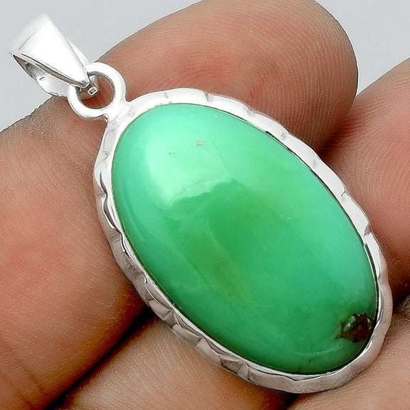 Natural Boulder Chrysoprase Australia 925 Sterling Silver Pendant Jewelry P-1110 SDP156683