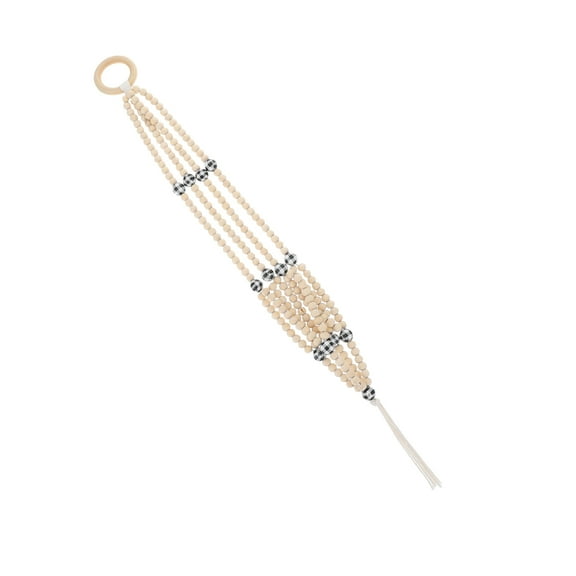 Moluckfu Hanging Planter Macrame Black Wood Cloth 1Set 24x0.6in