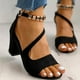 thumbnail image 2 of WILLBEST Sandalias De Mujer Con Hebilla Y Tacón Alto Con Cuentas Y Boca De Pez, Informales, Con Tiras En El Tobillo, Estilo Bohemio, Para Verano, 2 of 4