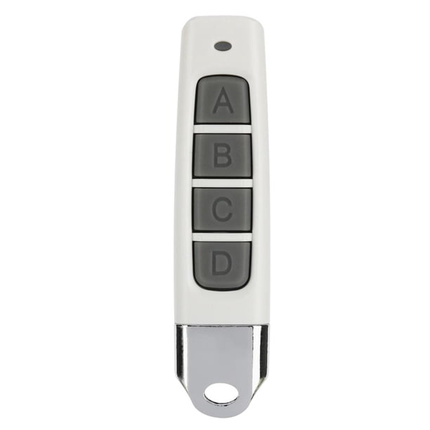 Control remoto de 4 teclas de plástico con código de clonación de 433 MHz para puerta de garaje (blanco + gris)