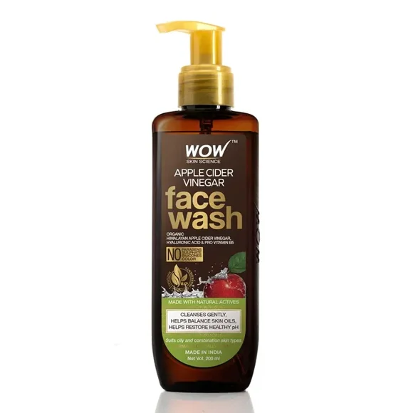 Wow Skin Science Apple Cider Vinegar Face Wash - Cleanses and Nourishes Your Skin Naturally - No Parabens, Sulfates, Silicones, or Color 200ml
