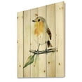 thumbnail image 2 of Designart 'Little Robin Bird Sitting On A Branch' Traditional Print on Natural Pine Wood, 2 of 5