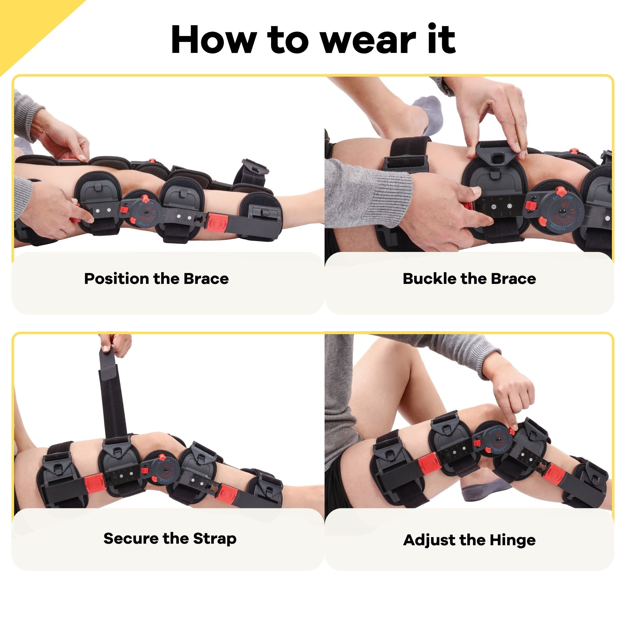 Hinged Post OP Knee Brace, ROM Knee Immobilizer Leg - View #10