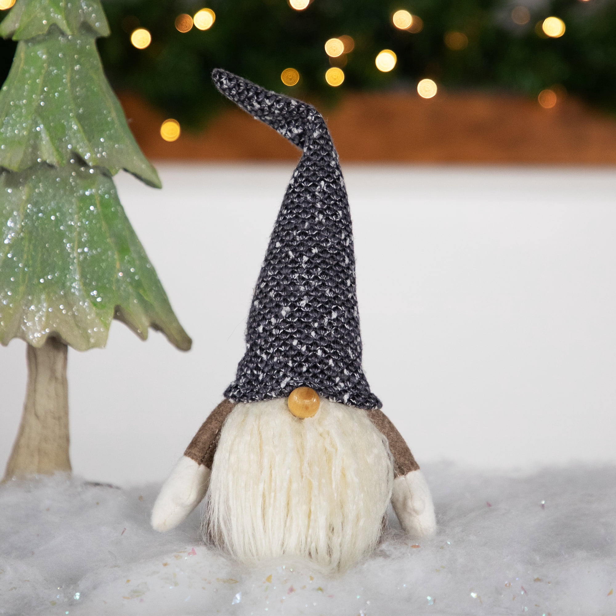 12" Brown and White Standing Christmas Gnome Tabletop Decor