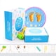 thumbnail image 1 of Huellas de manos y pies de bebé, huella de mano artesanal, barro, buena decoración, regalo de aniversario para recién nacido, caja rosa, 1 of 4