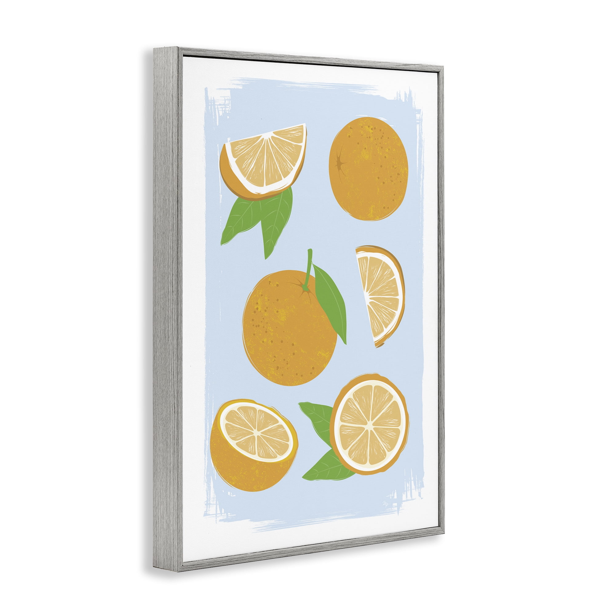 Stupell Industries Pastel Summer Oranges Gray Framed Giclee Art, design by Martina Pavlova
