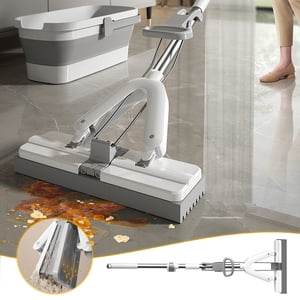 Rubber Mop Household Absorbent Sponge Mop No Hand Washing Dry and Wet Lazy Person Household Squeezing Rubber Mop