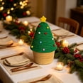 thumbnail image 4 of Wodellrrea Christmas Tree Storage Basket, Holiday Storage Bin, Knitted Organizer Basket with Yellow Star, Festive Open-Top Container for Wrapped Candy, Gifts, Desktop, Shelf and Home Decor, 4 of 5