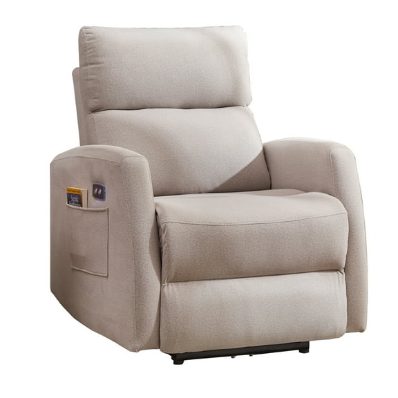 Hybition Modern Recliner Velvet Chair Electrically Adjustable Single Sofa-Gray