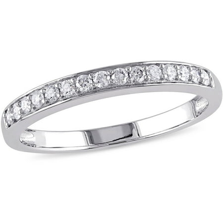 Miabella 1/5 Carat T.W. Diamond 10kt White Gold Semi-Eternity Wedding Band