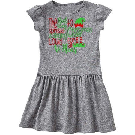 

Inktastic The Best Way to Spread Christmas Cheer is Singing Loud Gift Toddler Girl Dress