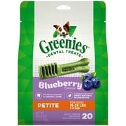 ($5 Gift Card Included) GREENIES Petite Natural Dog Dental Chews Blueberry Flavor, 12 oz. Pack
